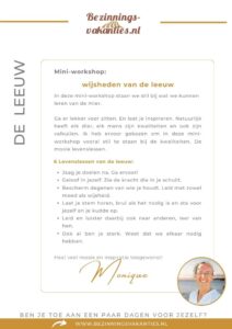 GRATIS: mini-workshop 'Levenslessen van...' Leeuw (2)