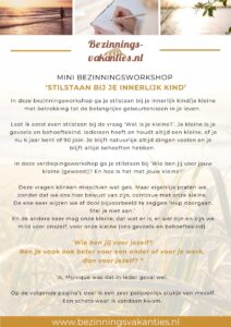 Workshop ´Stilstaan bij je innerlijk kind´