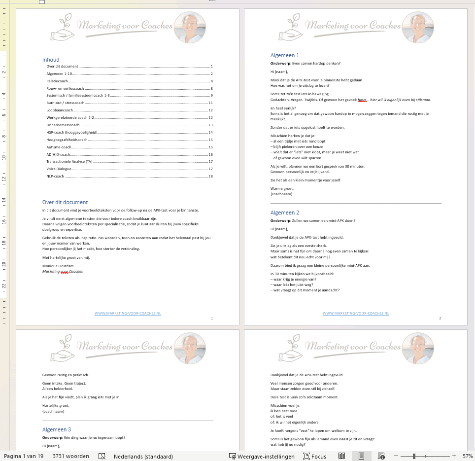 Stap 4: Voorbeeldteksten Follow-up